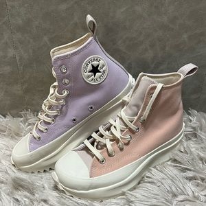 Converse Run Star Hike Hi tri-panel in lilac and pink-Purple
